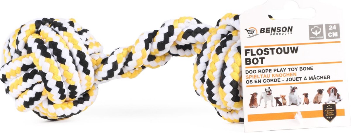 Benson Flostouw bot - Katoen - 24 cm - Voor middelgrote en grote honden