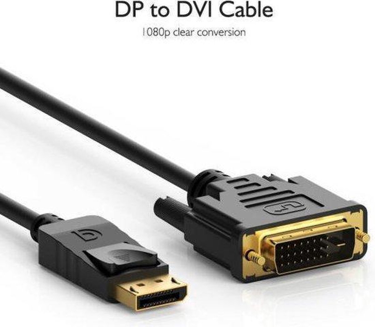 Techvavo® DisplayPort naar DVI Adapter - DP naar DVI Kabel - Full HD 1080P Resolutie - 1.8 meter - Techvavo®