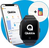 Qlokkie Kiddo 15 - GPS Horloge kind 4G - GPS Tracker - Videobellen - Veiligheidsgebied instellen - SOS Alarmfuncties - Smartwatch kinderen - Inclusief simkaart en mobiele app - Zwart