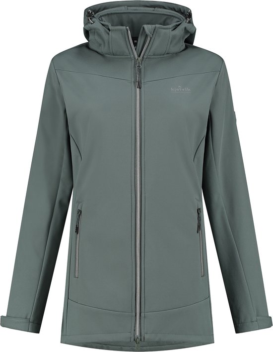 MARIKOO B864 Softshelljas voor dames, winterjas, waterafstotend, outdoor, grijs, M