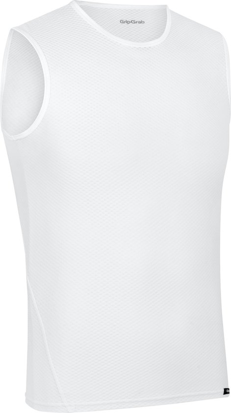 GripGrab - Ultralight Mesh Mouwloos Base Layer Zomer Fiets Ondershirt Polygiene Zweethemd - Wit - Heren - Maat XS