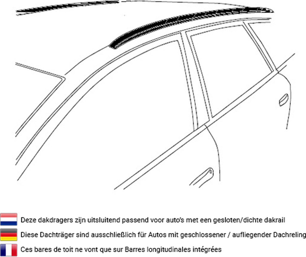 Galeries de toit Volkswagen Tiguan SUV 2016 à 2020 - Barre d'aile avec sac  de