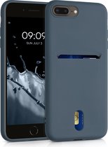kwmobile telefoonhoesje geschikt voor Apple iPhone 7 Plus / iPhone 8 Plus - Zachte TPU case met kaarthouder en silicone coating - In leisteen