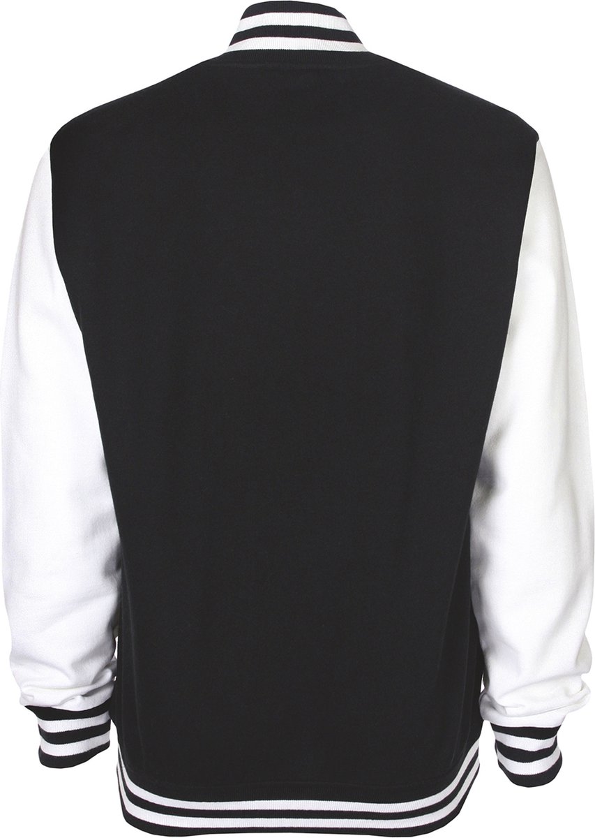 Varsity Jacket unisex merk FDM maat L Zwart/Wit