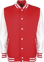 Varsity Jacket unisex merk FDM maat S Rood/Wit