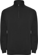 Zwarte sweater met halve rits model Aneto merk Roly maat XL