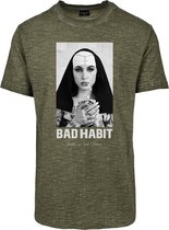 Mister Tee - Bad Habit Heren T-shirt - S - Olijfgroen