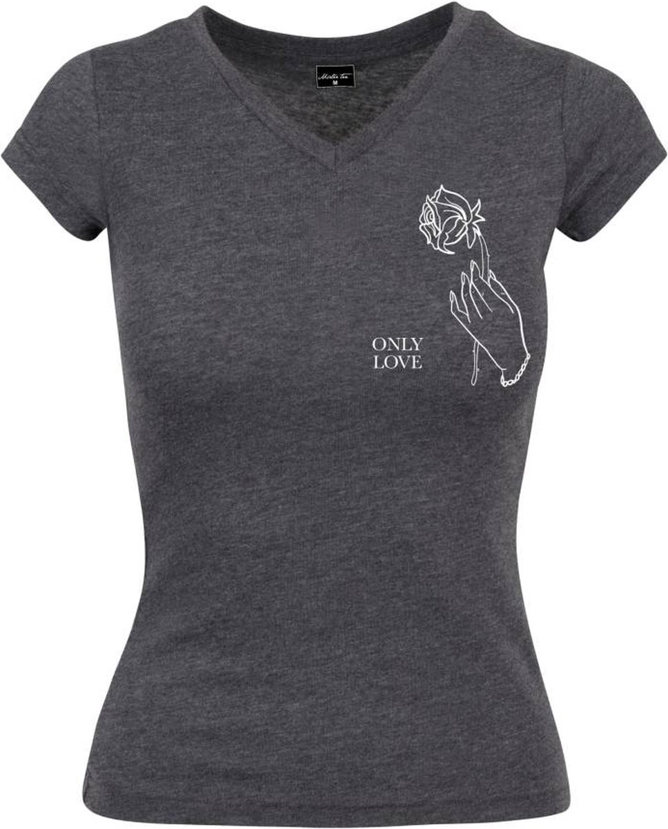 Mister Tee Only Love Dames T-shirt S Grijs