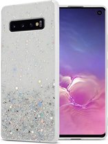 Cadorabo Hoesje voor Samsung Galaxy S10 PLUS in Transparant met Glitter - Beschermhoes van flexibel TPU silicone met fonkelende glitters Case Cover Etui