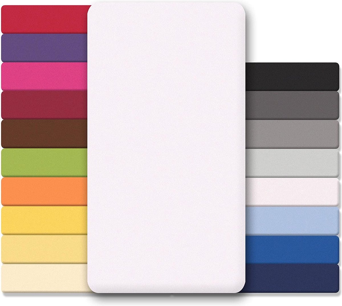 Lucina Hoeslaken Jersey Katoen Stretch 30cm Hoge Hoek - wit 90x200cm - 100x200cm