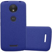 Cadorabo Hoesje voor Motorola MOTO C PLUS in FROST DONKER BLAUW - Beschermhoes gemaakt van flexibel TPU silicone Case Cover