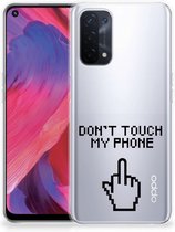Leuk TPU Back Case OPPO A74 5G | A54 5G Hoesje Finger Don't Touch My Phone