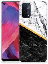 Smartphonehoesje OPPO A74 5G | A54 5G Smartphone hoesje Marble White Black