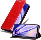 Cadorabo Hoesje geschikt voor OnePlus 7 in APPEL ROOD - Beschermhoes met magnetische sluiting, standfunctie en kaartvakje Book Case Cover Etui
