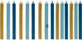 Cactula belles bougies à dîner 19,5 cm en 3 couleurs Trendy 9 pièces | Fille avec la perle de Vermeer | Bleu foncé / Ocre / Bleu clair