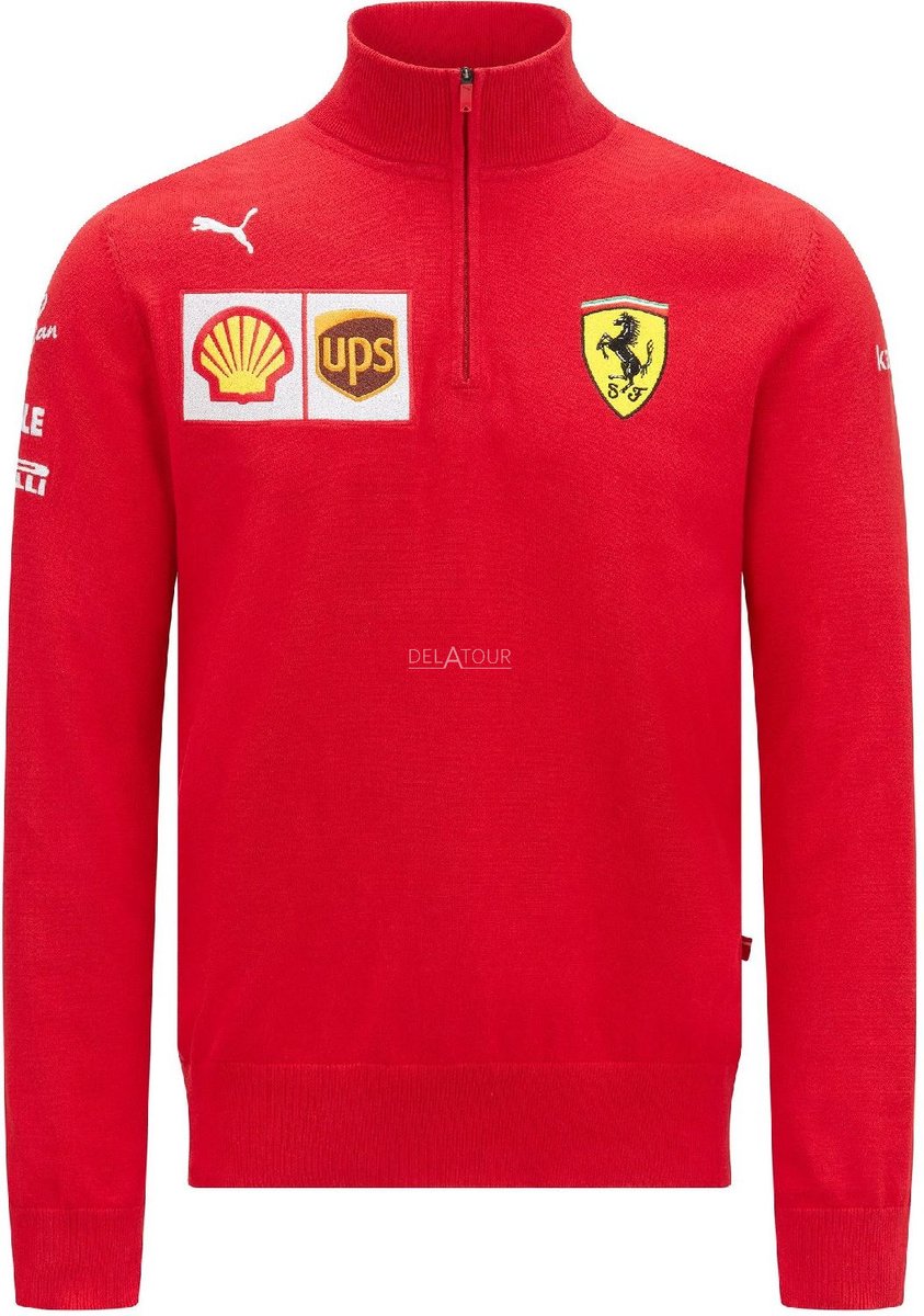 Ferrari Team Halve Zip Jumper Rood-3 S