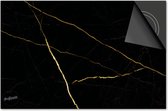 Protecteur d'induction 77x51 - plaque de couverture tapis d'induction - Protecteur de plaque Dietrix - DELUXE - Marbre - Marbre - Lignes Goudor Zwart