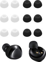 kwmobile 12x cover voor in-ear oortjes geschikt voor Samsung Galaxy Buds 2 - Vervangende oordopjes in zwart / wit