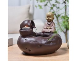 Fontein Boeddha Médina 19 cm hoog - fontein - interieur fontein - fontein voor binnen - relaxeer - zen - waterornament - cadeau - geschenk - kerst - nieuwjaar - relatiegeschenk - origineel - lente - zomer - lentecollectie - zomercollectie - afkoeling