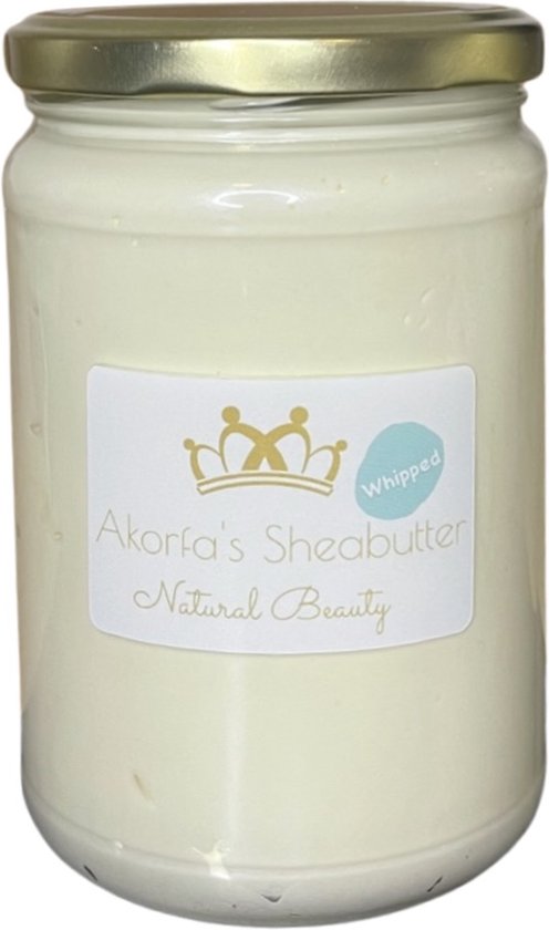 Whipped Unrefined Shea Butter - Biologisch Opgeklopte ongeraffineerd Sheaboter Sheabutter 500 ml