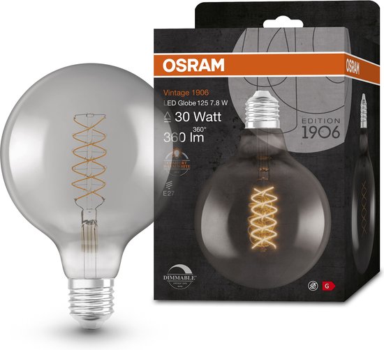 OSRAM 4058075761254 LED-lamp Energielabel G (A - G) E27 Globe 7.8 W = 30 W Warmwit (Ø x h) 124 mm x 124 mm 1 stuk(s)
