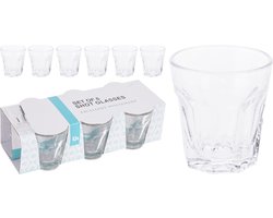 6x shotglazen / borrelglaasjes - 40 ml - glas - rond - shotglas / borrelglas