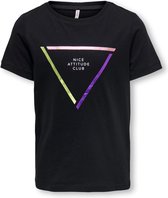 Only t-shirt meisjes - zwart - KOGclementine - maat 122/128