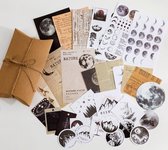 Papier en Stickerset - 1 - Set voor Bulletjournal - Scrapbook - Kaarten Maken - Vintage Papier en Stickers 30 stuks