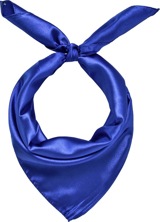 Emilie Scarves - sjaal - satijn - kobaltblauw - vierkant 60*60 cm