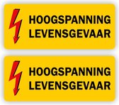 Hoogspanning levensgevaar sticker set 2 stuks.