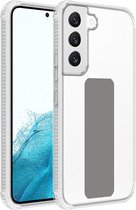 Cadorabo Hoesje geschikt voor Samsung Galaxy S22 PLUS in GRIJS - Beschermhoes gemaakt van flexibel TPU silicone Cover Case met houder en standfunctie