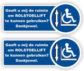 Rolstoellift aanwezig in de auto, geef extra ruimte sticker set