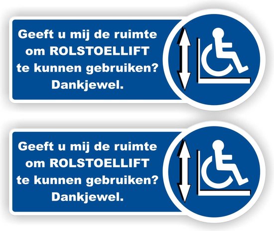 Ascenseur pour fauteuil roulant présent dans la voiture, donne un ensemble d'autocollants d'espace supplémentaire