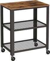 Bol.com MIRA Home - Serveerwagen - Keukenwagen - Bruin - Hout - ‎60 x 40 x 77.5 cm aanbieding
