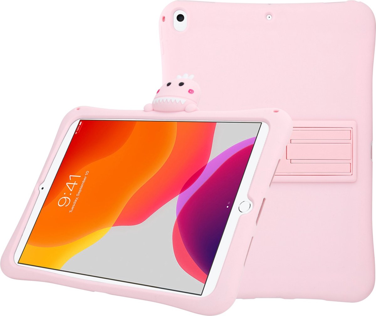 Cadorabo Tablet Hoesje voor Apple iPad AIR 3 (10.5 inch) - Design Roze Dinosaurus No. 15 - Beschermhoes voor kinderen gemaakt van flexibel TPU Case Cover silicone met standfunctie