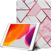 Cadorabo Tablet Hoesje geschikt voor Apple iPad PRO (10.5 inch) - Design Wit Roze Marmer - Ultra dunne beschermhoes gemaakt van flexibel TPU silicone met standfunctie