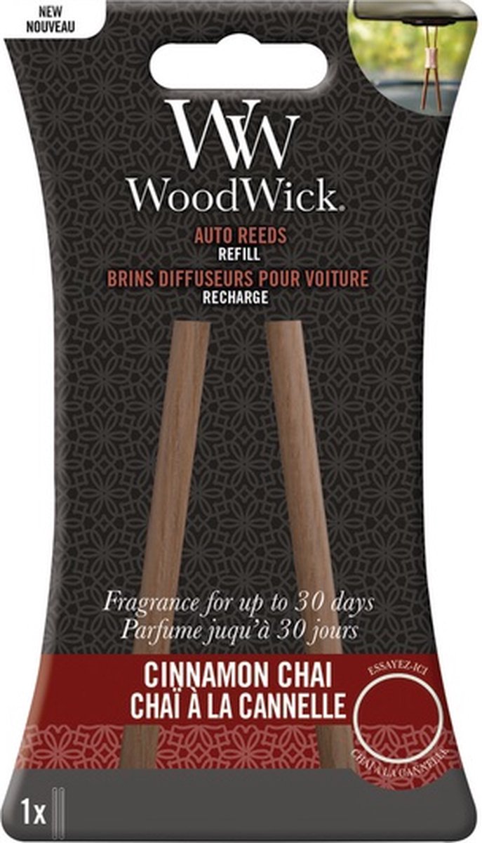 Woodwick Auto Reed Refill Cinnamon Chai - Set van 3