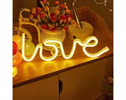 ZoeZo Neon Wandlamp Love - Neon verlichting - Sfeerverlichting - LED lamp - Neonlicht - Neon Sign - USB - Wit