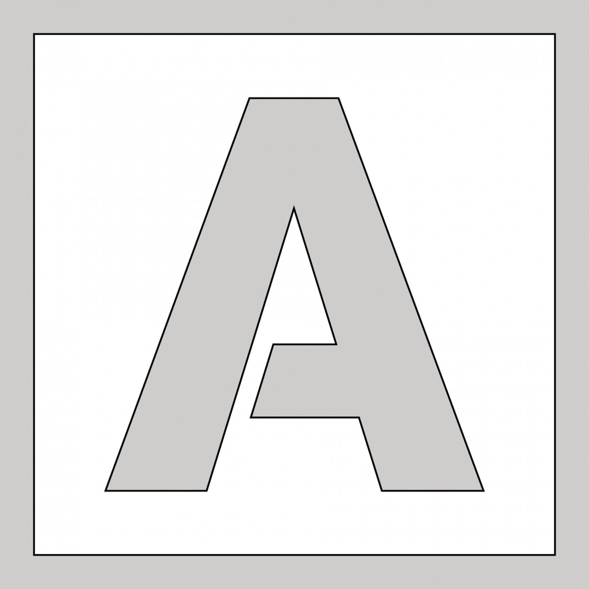 Spuitsjabloon letter A - dibond 200 x 200 mm