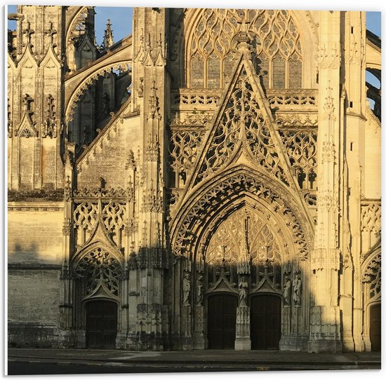 PVC Schuimplaat - Kathedraal - Frankrijk - 50x50 cm Foto op PVC Schuimplaat (Met Ophangsysteem)
