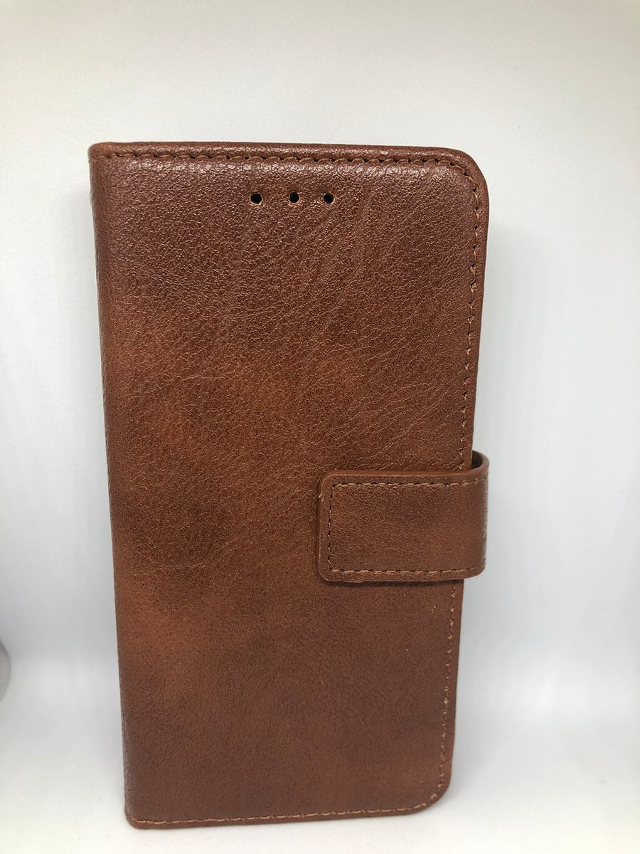iPhone X/XS Wallet Book Case PU Leather (Bruin)