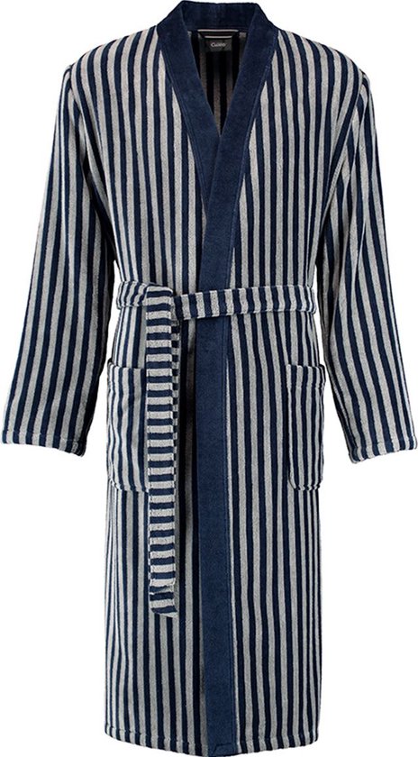 Luxe kimono heren - 100% premium katoen - streep dessin - ideaal als ochtendjas of badjas voor de sauna - maat 52