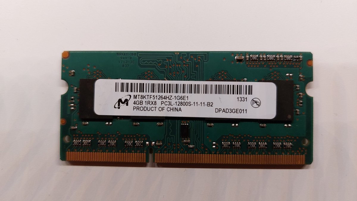 micron 4GB PC3L-12800S-11-11-B2 DDR3 low voltage S0dimm MT8KTF51264HZ-1G6E1 laptop geheugen