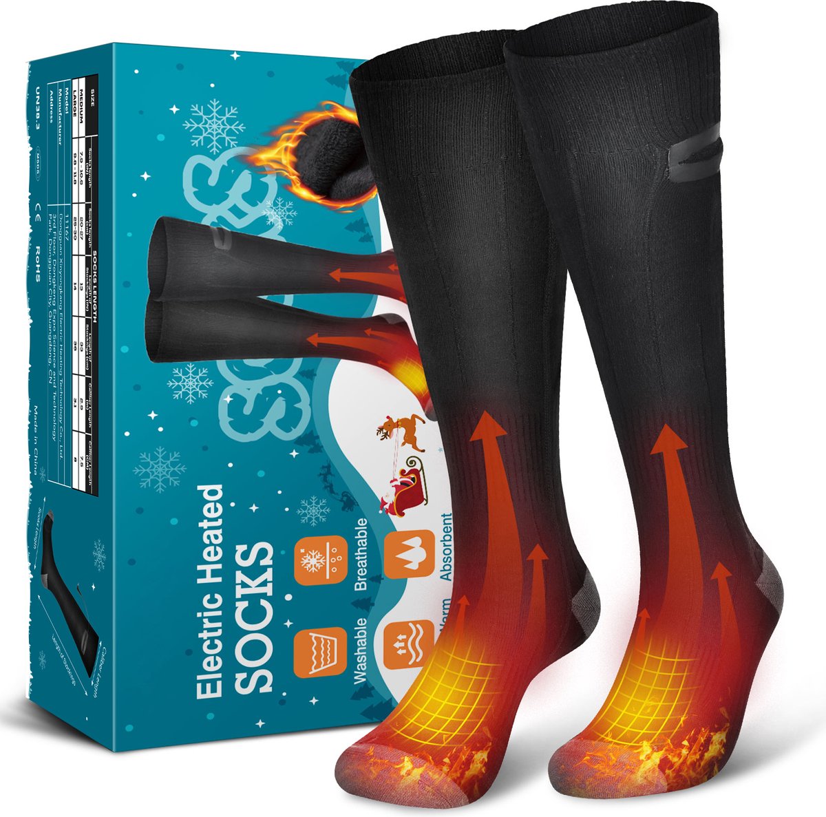 Qualitá® Verwarmde Sokken - Elektrische Sokken - sokken - Elektrische Verwarmde Sokken - Maat 41-46