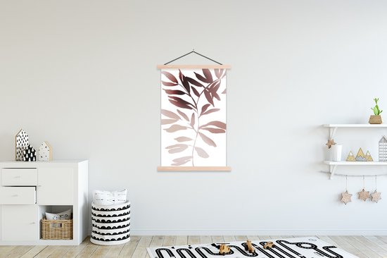 Porte-affiche avec affiche - Affiche scolaire - Feuilles - Design - Abstrait - 120x180 cm - lattes vierges