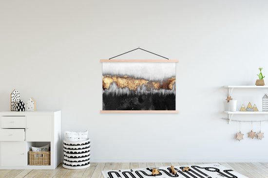 Porte-affiche avec affiche - Affiche scolaire - Or - Chic - Abstrait - 150x100 cm - Lattes vierges