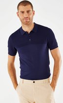 Structure Knit Polo Mannen - Navy - Maat M