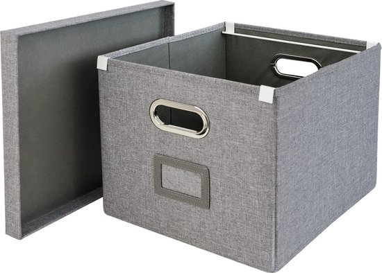HMF Boîte de rangement avec couvercle pour dossiers suspendus DIN A4,  adaptée à... | bol.com