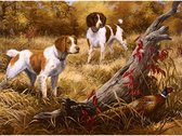 Wandbord Decoratie Dieren - Honden Op Jacht