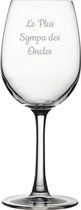Witte wijnglas gegraveerd - 36cl - Le Plus Sympa des Oncles